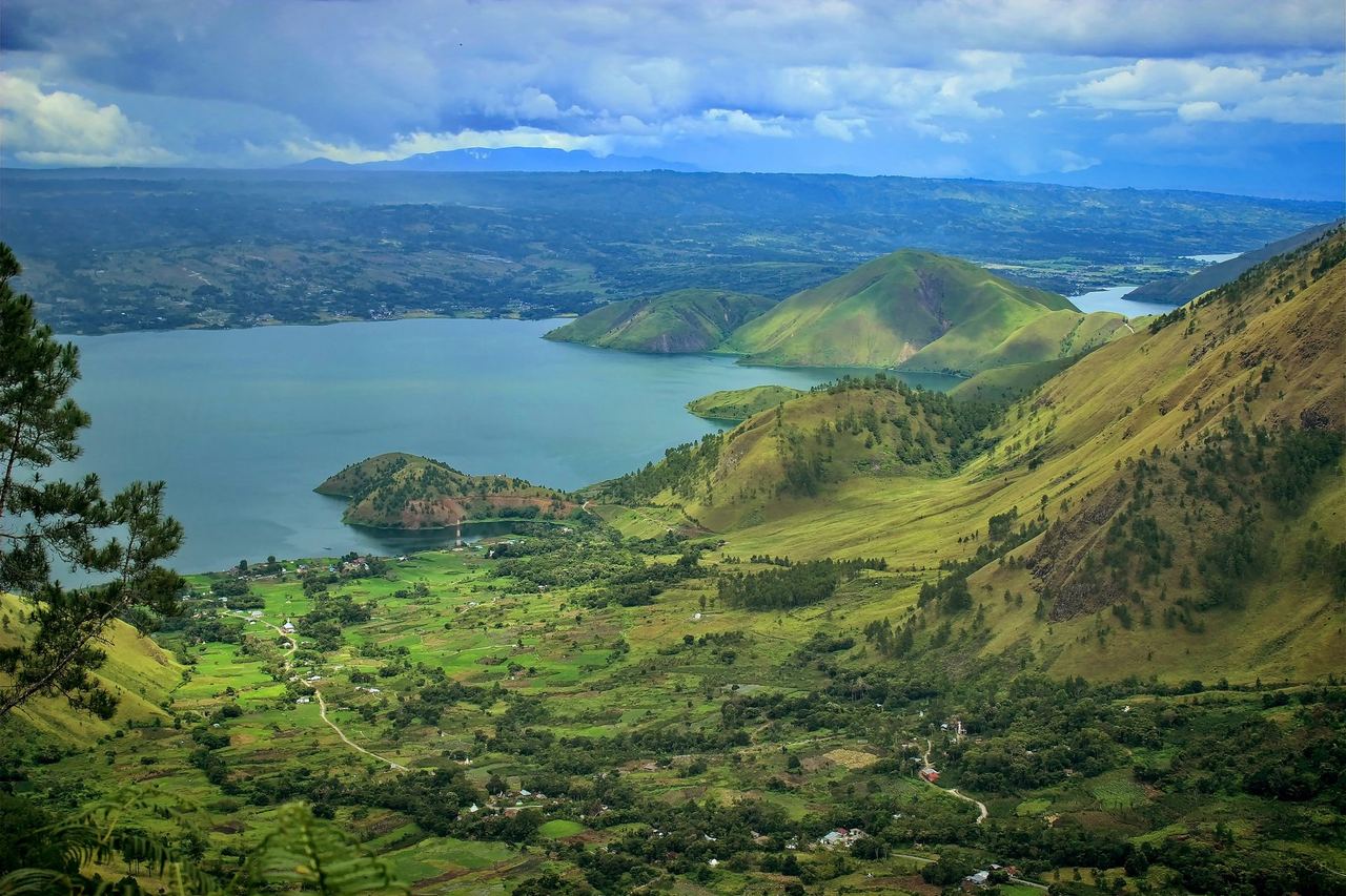 Danau Toba aerial view, North Sumatra, Indonesia